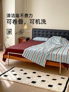 暖藻 法式中古卧室毛绒地垫房间装饰美式复古方形床边毯加厚长条