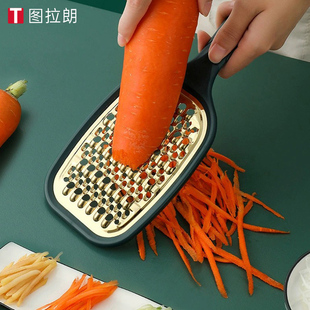 304不锈钢刨丝板多功能土豆萝卜姜末家用厨房餐厅擦削刮切丝器