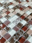 水晶玻璃冰裂马赛克瓷砖石材电视背景墙卫生间浴室鱼池水池墙贴