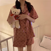 夏季2020韩版粉红豹纹可爱睡衣套装女学生网红甜美宽松两件套