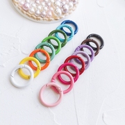 彩色糖果色烤漆25mm圆形开口弹簧扣包包，环扣diy手作钥匙扣材料