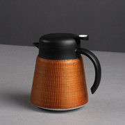 双层316不锈钢保温壶纯手工丝，竹丝编织外壳泡茶水壶带过滤网水瓶