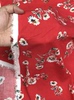 西瓜红底白花系，天丝亚麻服装连衣裙，手工高档2020年汉麻