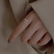 925纯银海豚戒指2023潮，简约小众设计开口可调学生食指戒圈女