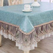 餐桌桌布免洗防水防油北欧风家用客厅餐厅，纯色皮革长方形茶几台布