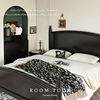 复古法式床黑色现代简约1.5M1.8M双人床简美风美式实木床轻奢主卧