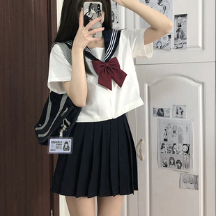 白黑三本jk制服裙基础款水手服，不良日系学院，风套装短袖长裙女