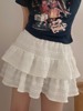 韩国chic夏季减龄甜美白色荷叶边防走光半身裙女小个子蛋糕蓬蓬裙