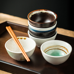 日式米饭碗餐具高颜值家用陶瓷单个吃饭小碗创意复古饭碗