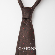 吉约蒙男士时尚休闲潮流，领带咖色小碎花商务，正装上班新郎结婚领带