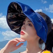 空顶帽夏凉帽(夏凉帽)女款黑胶贝壳帽，两用发箍防晒遮阳太阳帽百搭