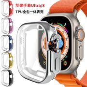 适用苹果手表壳全包iwatch8保护壳简约S9透明apple watch Ultra/SE表壳S7保护软套电镀超薄防摔45mm6代54配件
