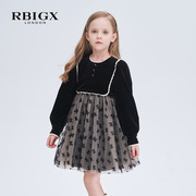 rbigx瑞比克童装，冬季网纱裙摆唯美吸睛设计感女童仙女裙连衣裙