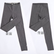 3ZU足装秀Z822502-1 棉质细条纹加绒加厚保暖显瘦打底一体裤