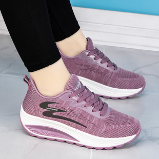 2023年秋季韩版休闲运动女鞋女士，跑步鞋增高5厘米厚底摇摇旅游鞋