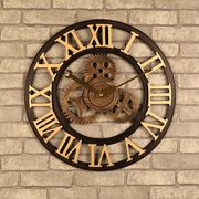 工业风齿轮钟表挂钟创意，家用客厅美式复古时尚时钟挂墙装饰石英钟