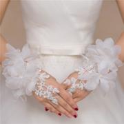 饰品花朵婚纱短款复古拍照婚礼礼服结婚手套手袖车骨旗袍手套新娘
