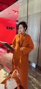 设计师高定款 23秋冬韩版苏丽羊绒新中式长款气质大衣外套女