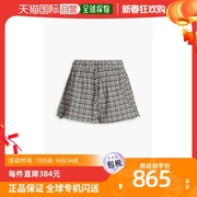 香港直邮潮奢ganni甘尼女士格纹绉条纹短裤