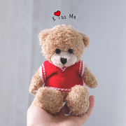 泰迪熊毛绒玩具迷你抱抱熊送女友礼物可爱萌小熊穿衣服手拿口袋熊