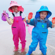儿童连体下水裤幼儿园，全身防水衣服赶海装备沙滩，玩水捞鱼宝宝涉水