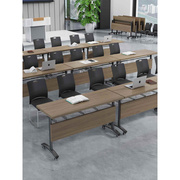 可折叠会议培训桌椅移动拼接组合多功能办公长条双人带轮简易课桌