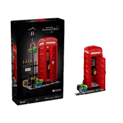 街景建筑系列伦敦红色电话亭儿童益智拼装玩具积木模型摆件21347