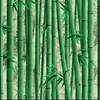 中式藤条3d仿真绿色竹子，墙纸草绿色树叶子，竖条纹茶楼餐厅店铺壁纸