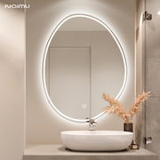 智能浴室镜带灯壁挂式异形，卫生间镜子梳妆台led挂墙镜，发光化妆镜