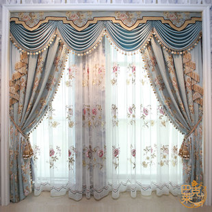 欧式窗帘客厅奢华大气别墅美式卧室法式洛可可复古中式轻奢新中式