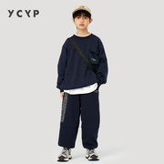 YCYP童装休闲宽松男童套装春秋款2024儿童运动两件套中大童潮