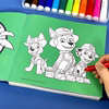 汪汪队涂色画本宝宝填色书儿童画册幼儿园图画本绘画启蒙绘本涂鸦