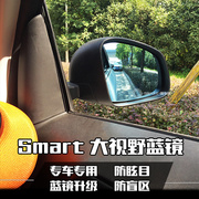 奔驰smart专用大视野车镜汽车，后视镜防炫目蓝镜倒车镜