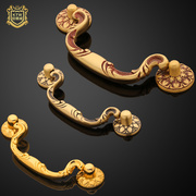中式铜把手抽屉，欧式门把金色奢华美式复古拉手lf-05#