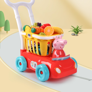 小猪佩奇水果切切乐蔬菜儿童厨房玩具套装购物车女孩做饭生日礼物