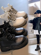 儿童韩版马丁靴单款软底中小童，靴子秋冬女宝中性短靴黑色大童