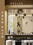 竹子花鸟中式壁纸国风客厅壁画，电视沙发背景墙纸，定制壁画无缝墙布