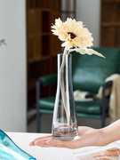 诺肯小清新玻璃透明小花瓶桌面，插花玫瑰假花小口细长花器客厅迷你