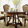 家用全实木餐桌小户型1.3米4-6人圆餐台美式餐桌圆形欧式餐桌圆桌