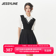 jessyline夏季女装 杰茜莱拼接假两件连衣裙女 324111393