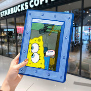 海绵宝宝ipad10保护套pro2024苹果mini5外套ipod9迷你4壳air6适用2平板3带笔槽十7七第8代三折2018九2020动漫
