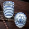 青花瓷碗家用米饭碗中式传统复古5英寸兰花碗老式蓝花碗陶瓷饭碗