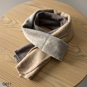 时尚拼色冬季保暖舒适围巾，情侣韩版温暖围领围脖含少许羊毛
