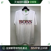 香港直邮Hugo Boss雨果博斯男士T恤白棉质短袖TEE7-50311474-100