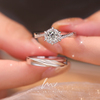 莫桑石戒指钻石1克拉仿真钻戒女情侣对戒一对纯银送女友求婚结婚