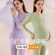 哺乳秋衣套装保暖内衣加绒加厚孕妇，产后哺乳喂奶上衣月子服打底衫