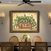 挂在餐厅墙上的装饰画饭厅挂画高端玄关欧式油画沙发水果壁画墙面