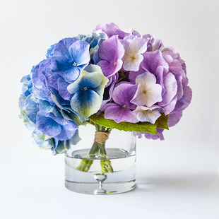 自然主义蓝色海洋婚礼 保湿手感蓝绣球紫色渐变色 仿真装饰假花