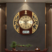 凯恩斯（KAIENSI）新中式轻奢纯铜挂钟客厅家用时尚挂墙大气时钟