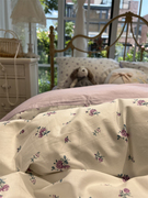 美式田园紫色小碎花床上用品，四件套全棉纯棉1.5m1.8被套，床单少女
